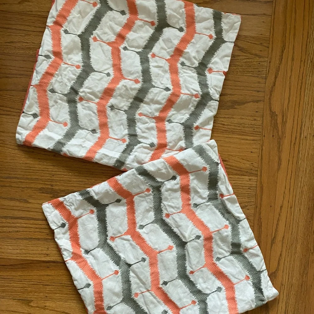 2 West Elm Shams pillow covers vintage a retro